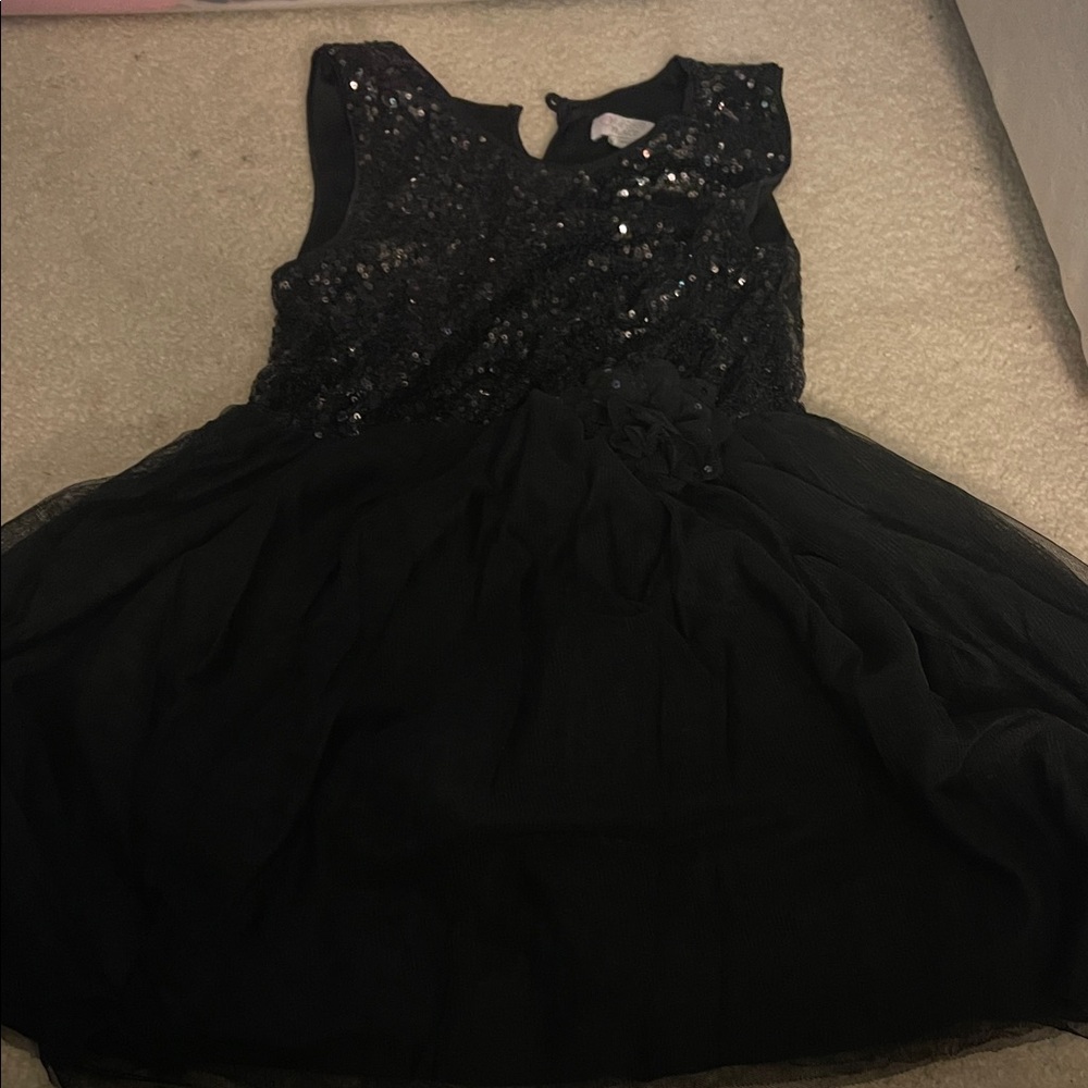 1989 Place Black Sequin Kids Dress